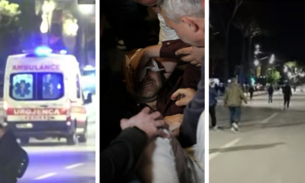 Tensione  përplasje  e të lënduar   Foto nga protesta e PD së në Tiranë  raportohet për të arrestuar