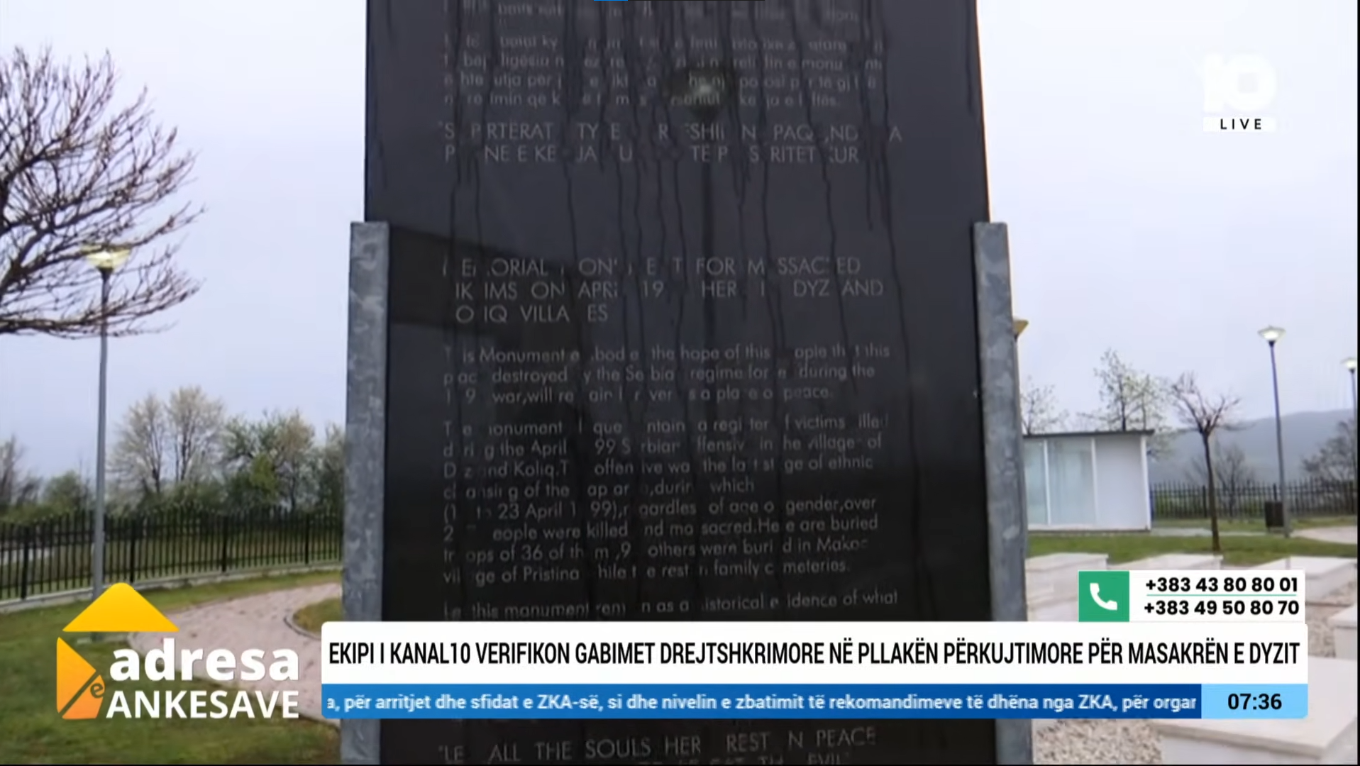 Gabimet drejtshkrimore në pllakën përkujtimore për masakrën në Dyz të Podujevës  ngjallin pakënaqësi tek qytetarët