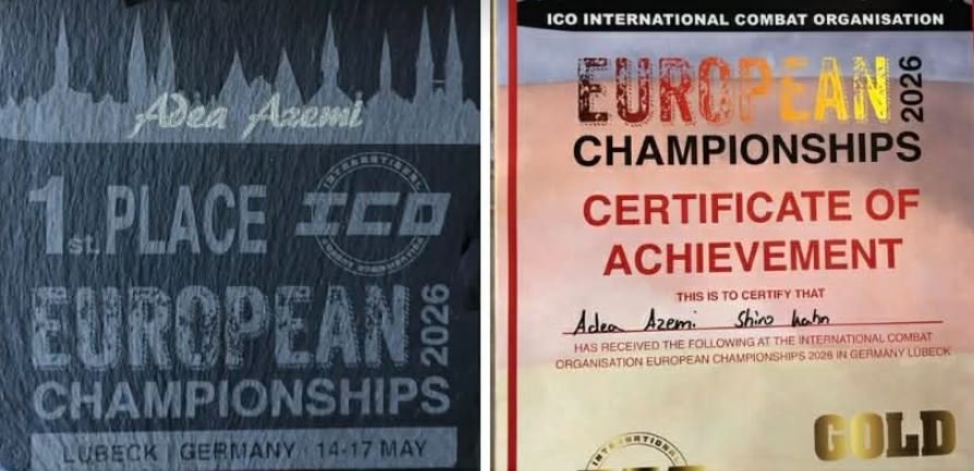 Adea Azemi  kampione Evropiane në sportet marciale në moshën 7 vjeçare