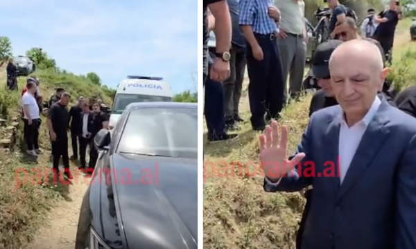 Pamje të reja   Ilir Meta duke shkuar te varrezat për varrimin e babait të tij